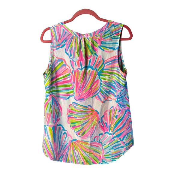 Lilly Pulitzer Silk Multi Colored Sleeveless Blouse - Picture 5 of 6